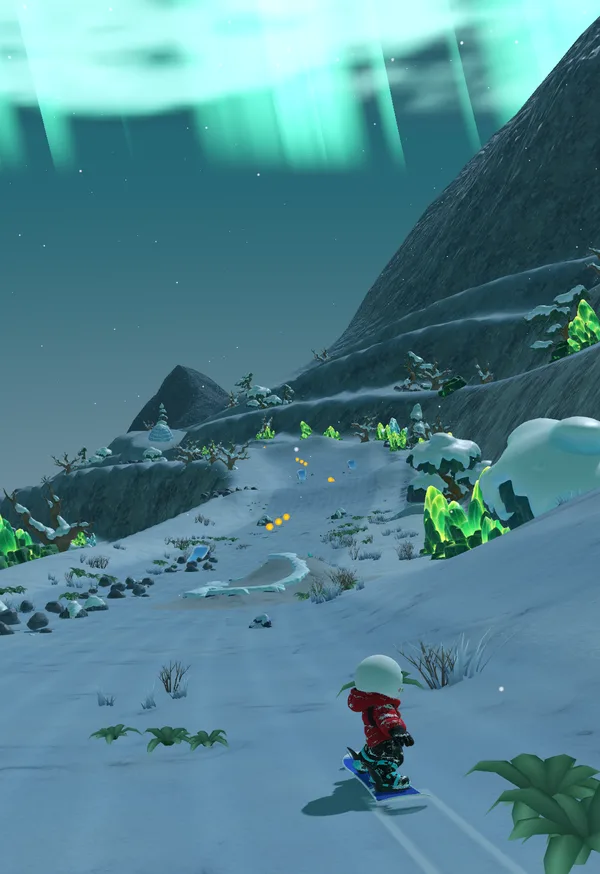 In-game screenshot of the Polar Aurora biome