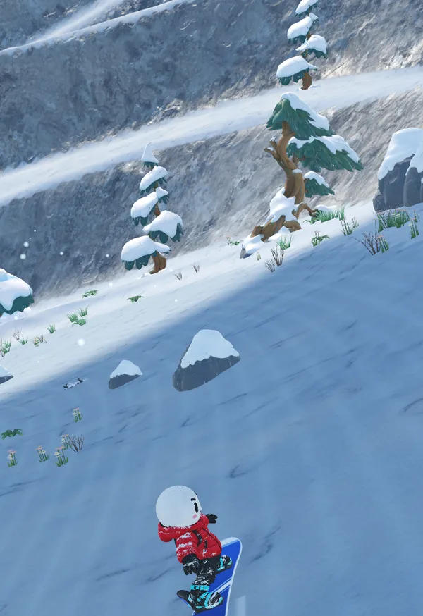 In-game screenshot of the Snowy Day biome