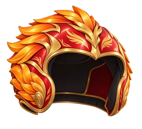 Phoenix helmet, red and gold