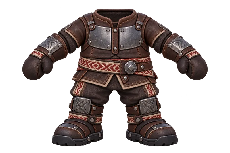Modular Viking outfit in leather and steel